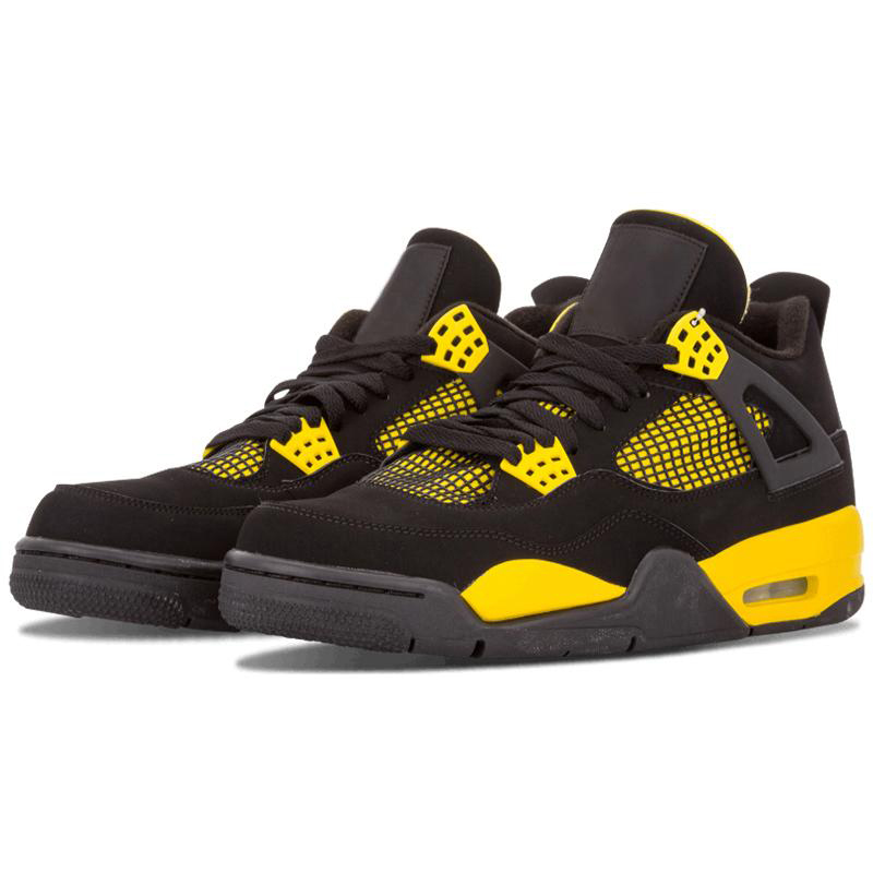 

Sports shoes 4s sneakers j4 basketball shoes Red Thunder Infrared Black Cat Bred Yellow Thunder Sail Cool Grey Deep Sea Black Shimmer Royalty Mens Trainers, 19