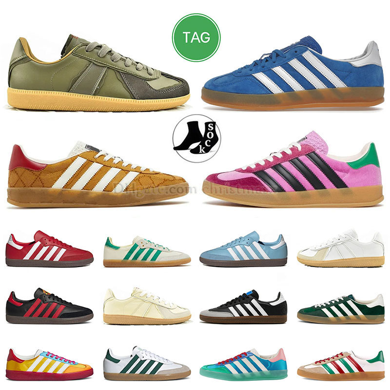 

Original sambas sneaker g gazelle running shoes mens womens lady big size wales bonner leather black and white pink red velvet blue green og platforms sneaker trainer, A17