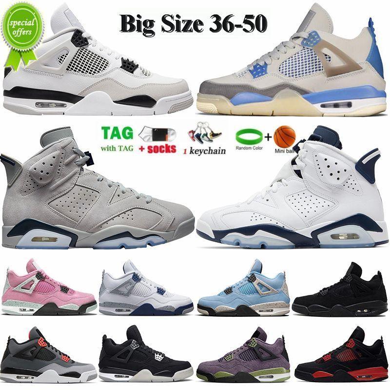 

Mens Basketball Shoes Size 36-50 4 4s Fire Red Thunder White Oreo Military Black Cat Jumpman University Blue Midnight Navy 6 6s Unc Wom Utpl, 30