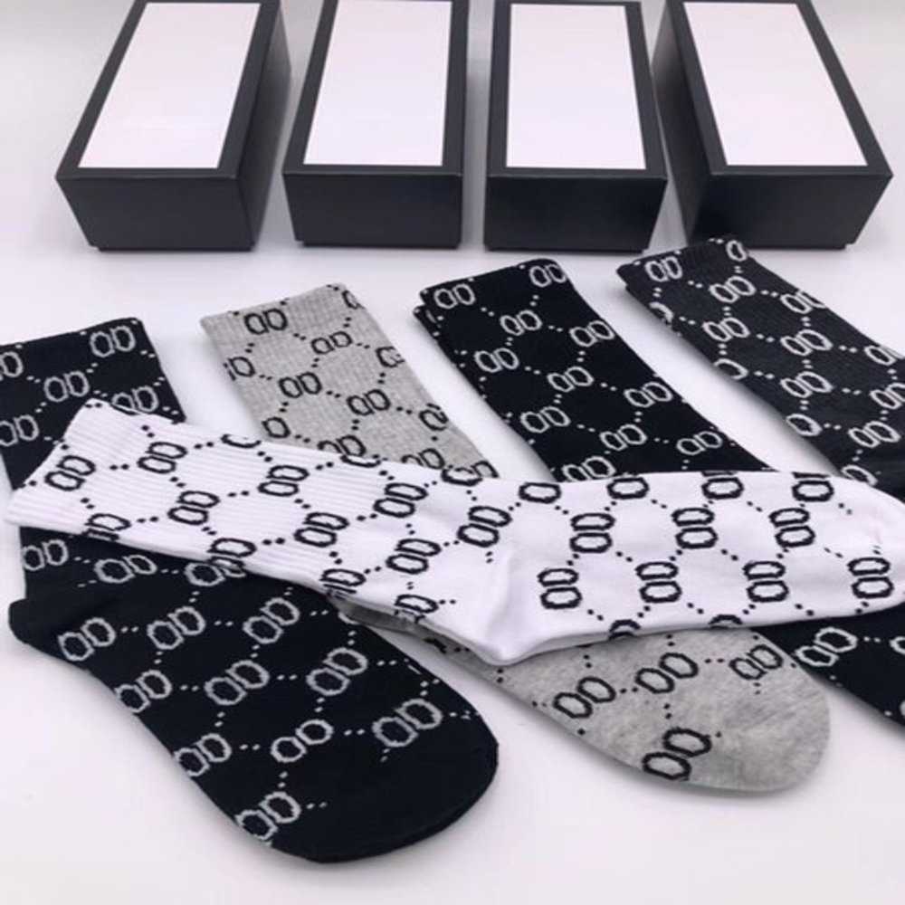 

Designer Mens Womens Socks Five Pair Luxe Sports Winter Mesh Letter Printed Sock Embroidery Cotton Man Woman with Box Mpiw, 1 box = 5 pairs