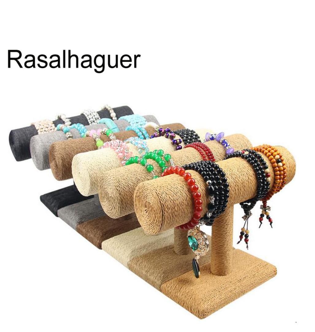 

Selling Hemp Rope Waist Bracelet Chain Watch Holder T bar Rack Jewelry Display Organizer Stand Holder Packaging Stand Wholesal7641848