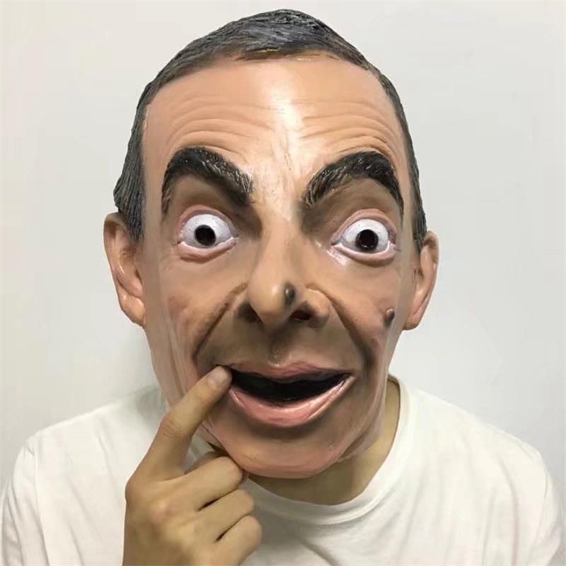 

New Realistic Mr Bean Latex Mask Full Head Human Mask Adult Face Mask for Halloween Easter Party Cosplay Funny Dress up