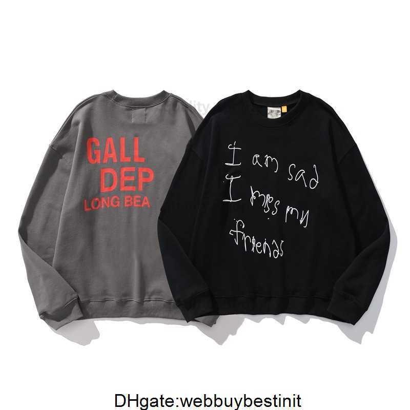Designer American Mens Galleryes Depts Streetwear Hoodies Sweater Fashion Womens Loose Long Sleeve Clothing High Street Printed T-shirt tops XKFH