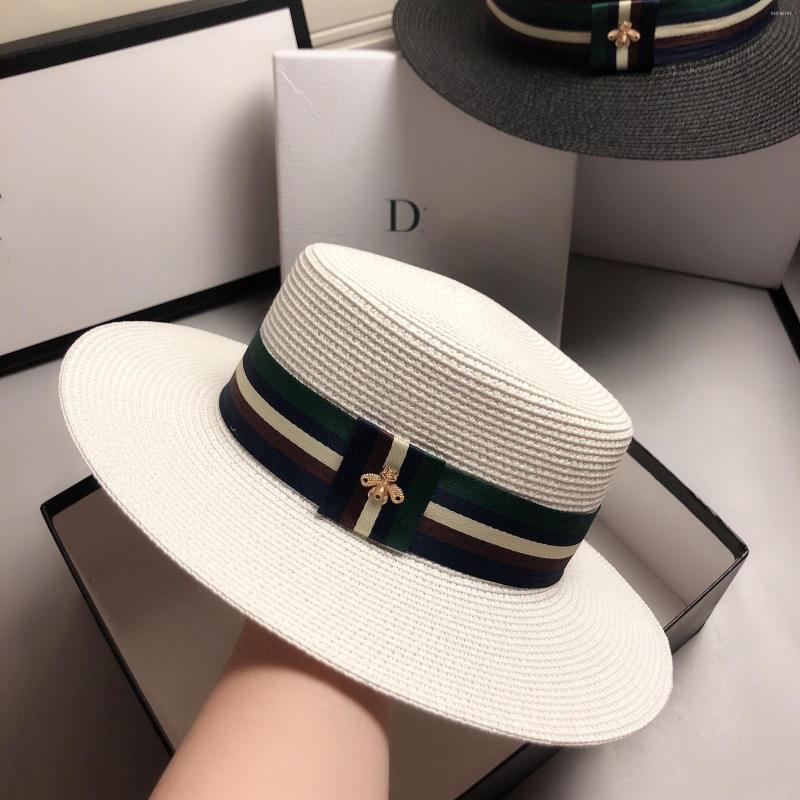 

Wide Brim Hats Beach Hat Man Woman Sun White Black Bee Brand Designer Summer Straw Fashion Travel Shooting Accessories