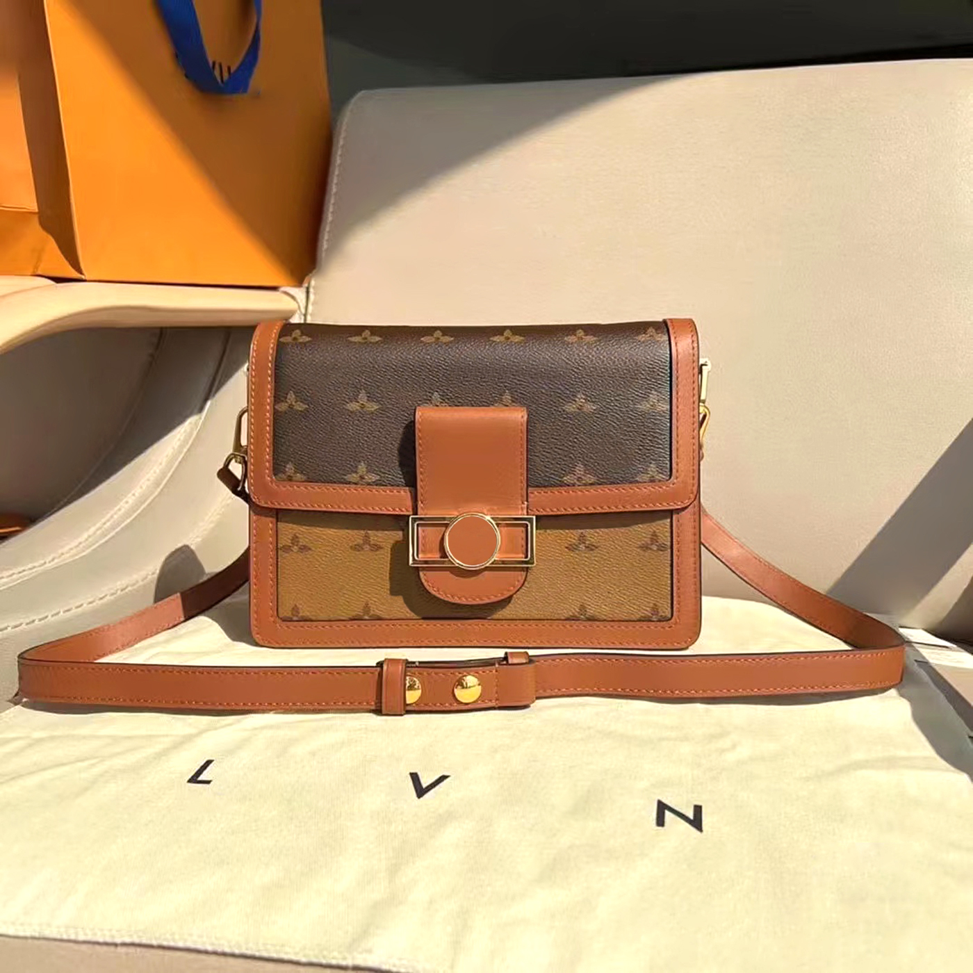 

M45958 luxury designer famous lady handbag bags Shoulders DAUPHINE Totes Wallet M45959 crossbody original 5A quality Genuine Leather Coin purse fashion Clutch bag, Mon0gram