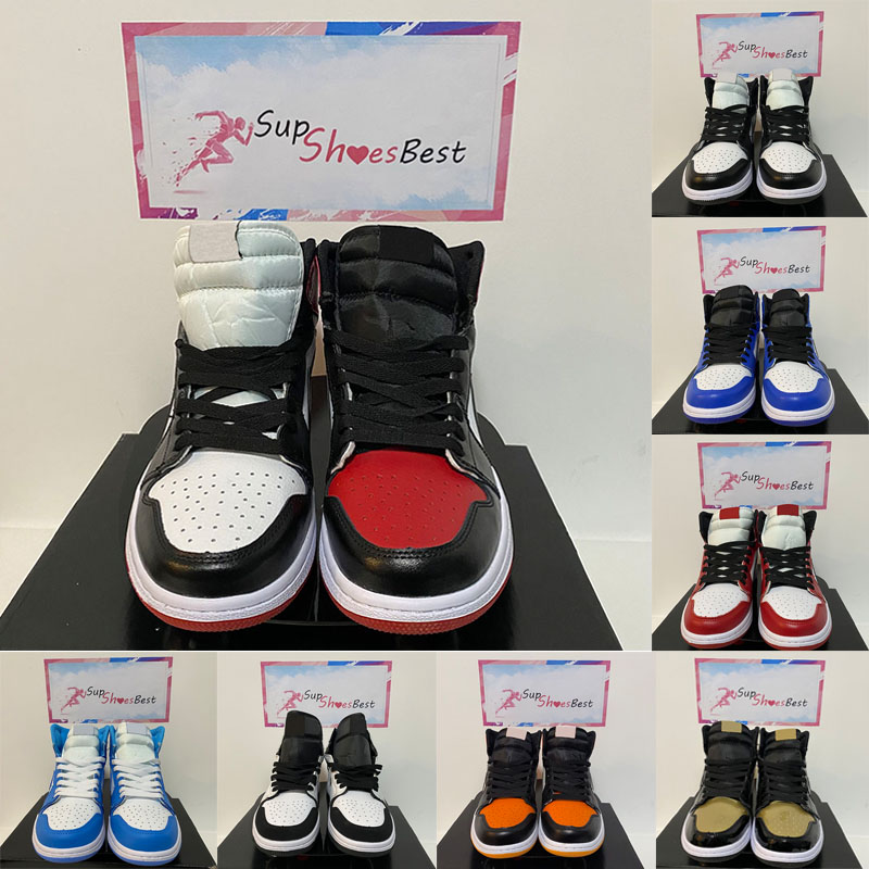 

Mens Jorden Basketball Shoes 1s Heritage Patent Bred University Blue High Dark Mocha Twist Light Smoke Grey Chicago UNC Jordens 1 Royal Men Women Designer Sneakers, Item#16