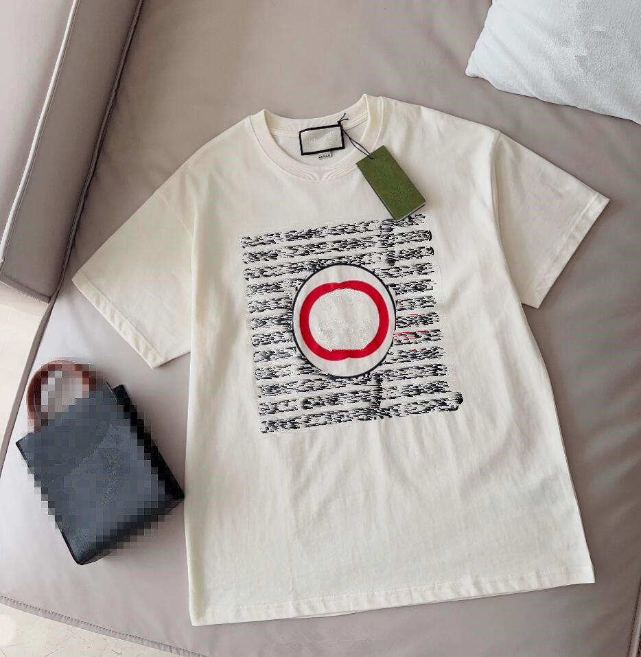 

23 Women' T-shirt Customized double-yarn pure cotton fabric digital spray printed double-line top T-shirt