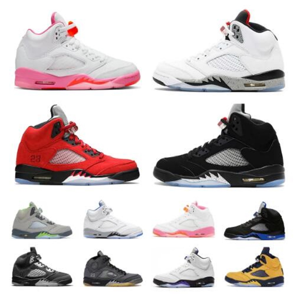 

2023 JUMPMAN 5 Mens Basketball Shoes Aqua UNC 5s DJ Khaled x We The Bests Crimson Bliss Sail Concord White Raging Bull Trainers Jade Horizon PSGs Bluebird Sneakers, Color 24