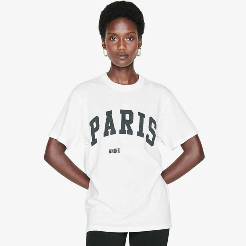 

YICIYA T-shirt ANINE brand crop top Short Sleeve tshirts womens clothes Summer cotton New Women's Classic Animal Chapters Printing tee woman fashion shirts, White paris