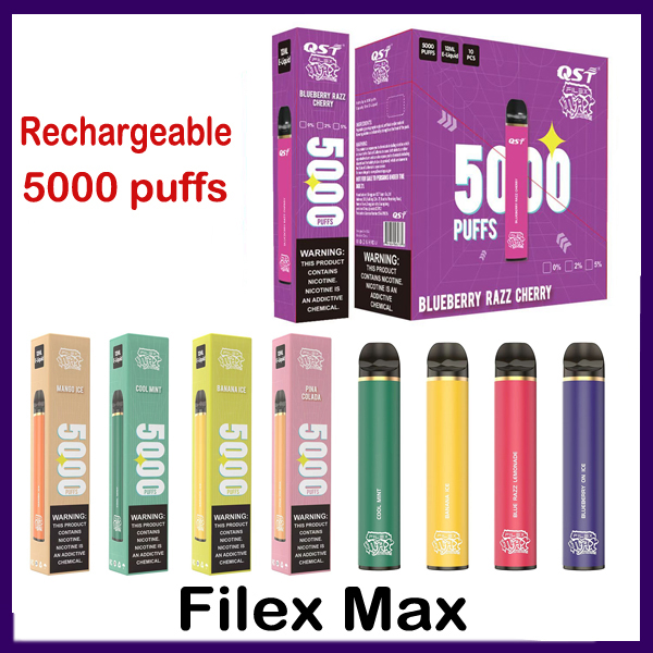 

Original Filex Max Rechargeable Disposable Vape Pen E-cigarette Device 950mAh Battery 12ml Price With security code 5000 puffs 13 Flavors