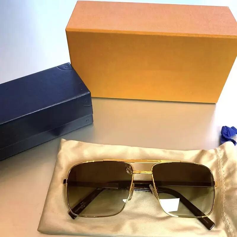 

2023 Fashion Classic 0259 Sunglasses For Men Metal Square Gold Frame UV400 Unisex Vintage Style Attitude Sunglasses Protection Eyewear With Box