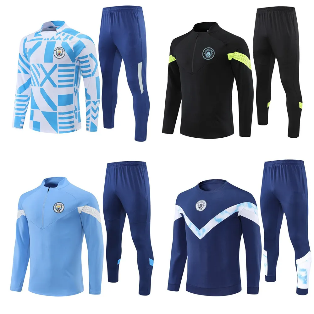 

Kids half Zipper man City Training Suit tracksuit MEN 21/22/23 Long sleeve man Sportswear Football 2021 2022 Boys girls Survatment Foot Chandal -2XL