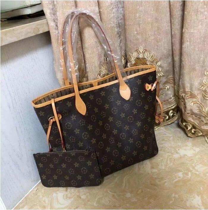 

TOP 2PCS ToQuality Designer Handbag bag Purses Classic Fashion Women messenger Shoulder Bags Lady Totes Brown grid handbags With Shoulders Strap Dust Bag 8 colors