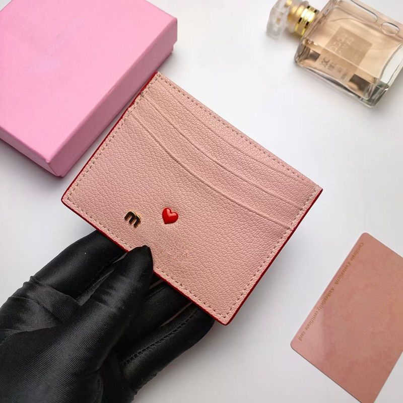 

Brand Designer Wallet Card pack Women's Card Women's Folder Korean Version Sweet Love Cowhide Certificate Wallets Practical Small and Delicate Factory Direct Sale, Gift box packing