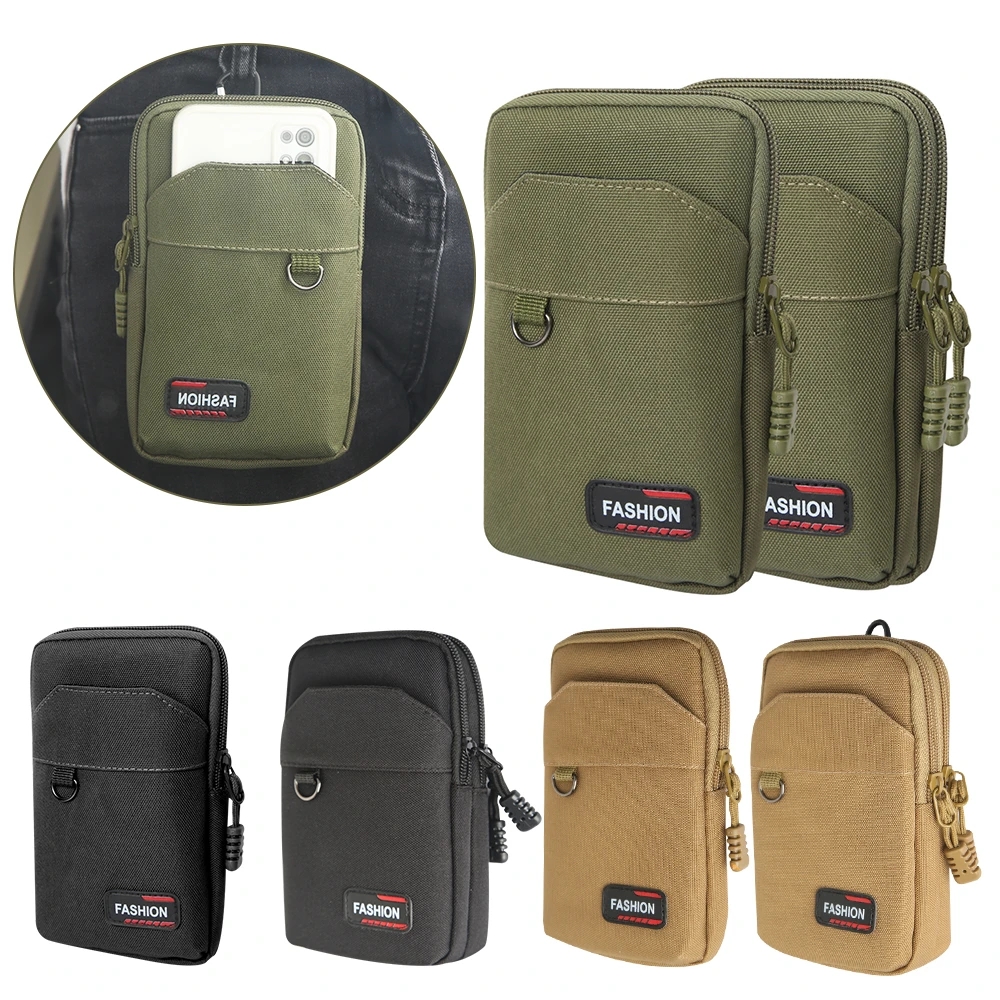 

Nylon Tactical Bag Outdoor Molle Military Waist Fanny Pack Men Phone Pouch Camping Hunting Tactical Waist Bag EDC Gear Purses, Multicolor