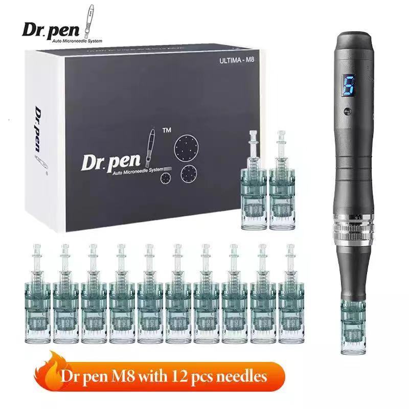 

Tattoo Needles Dr pen Ultima M8 Microneedling With 12 pcs Face Care Wireless Derma Pen Beuty Machine 230206