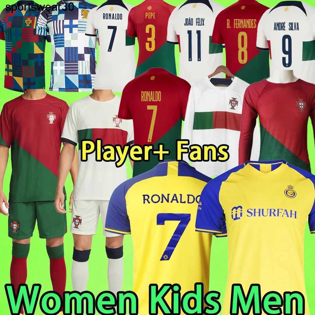 

Al Nassr FC Soccer Jerseys 2022 Portugal CR7 Men Women KIDS KIT Fans Player Version Ronaldo BERNARDO JOAO FELIX Football Shirts 22 23 Long