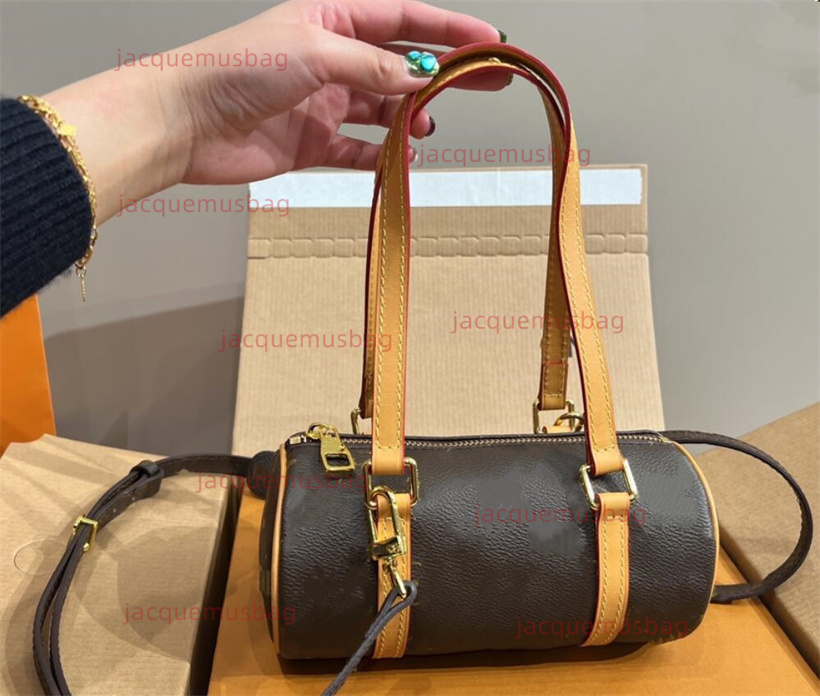 

Women bag PAPILLON handbag Cylindrical tote designer Shoulder crossbody underarm bags Luxury Monograms messenger wallet Papillon Hobo purses Axillary Package, Brown