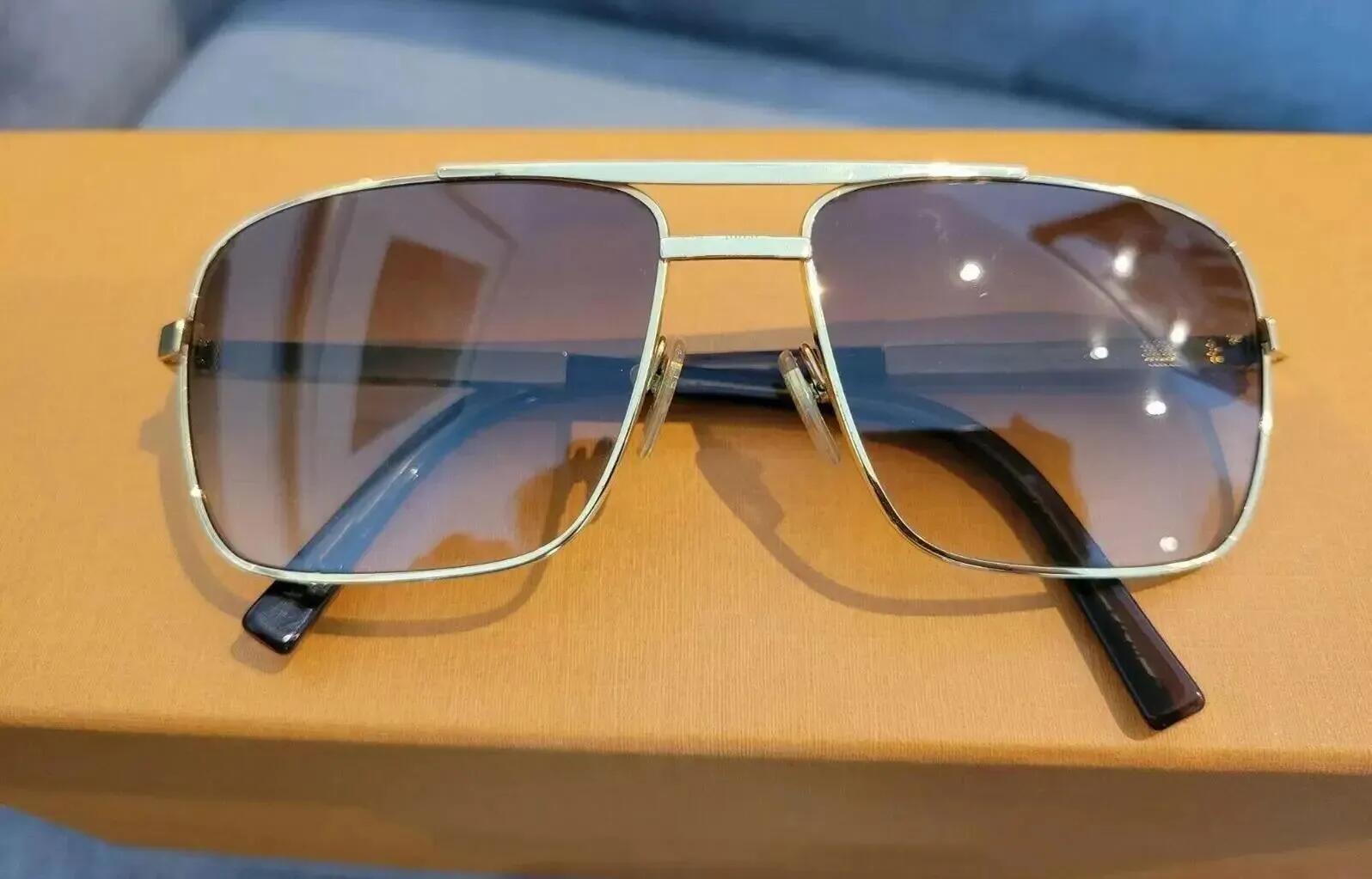 

New Fashion Classic 0259 Sunglasses For Men Metal Square Gold Frame UV400 Unisex Vintage Style Attitude Sunglasses Protection Eyewear With Box