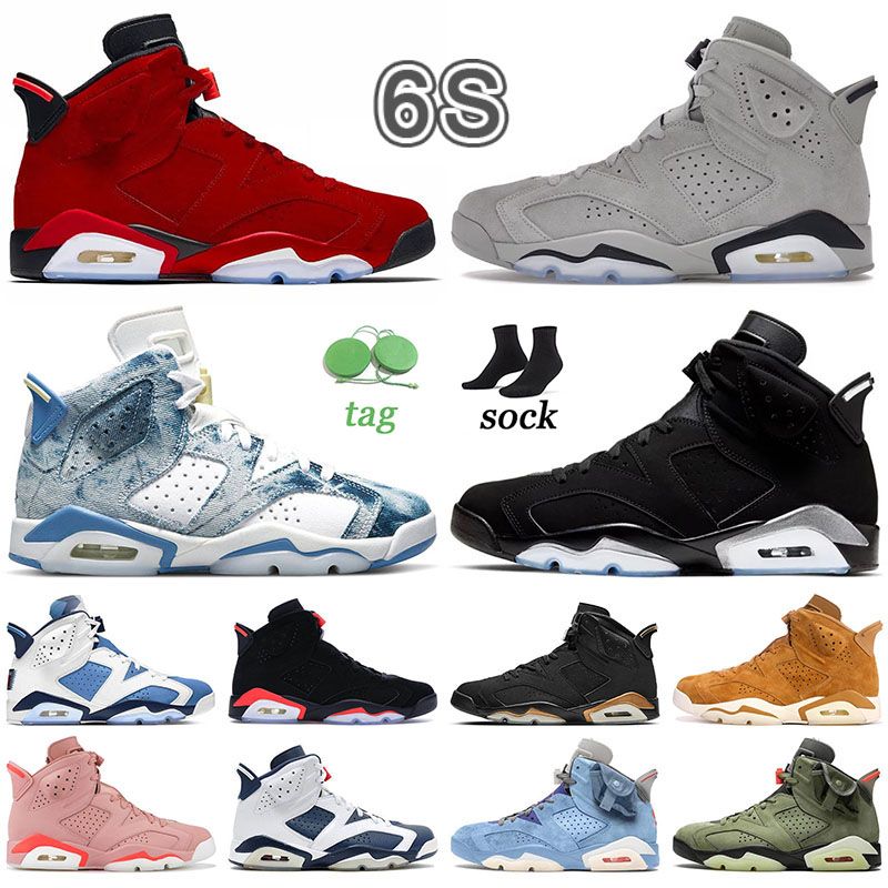 

reto 6 mens basketball shoes designer jumpman 6 tech chrome infrared washed denim toro red oreo ts olive unc georgetown black cat ts yellow british khaki j6 j6s sneaker, B01 40-47 tvs x british khaki