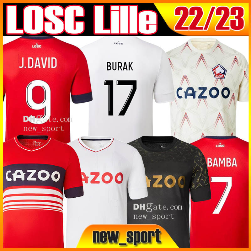 

22 23 LOSC Lille soccer jerseys BEN ARFA 2022 2023 DAVID FONTE BURAK BAMBA YAZICI Olympique Trophy T.WEAH L.ARAUJO R.SANCHES men kids kit full sets maillots football, 22 23 fourth patch