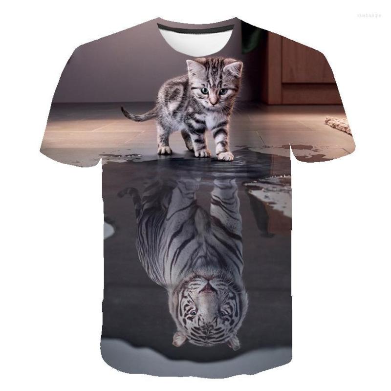 

Men's T Shirts 2023 Men And Woen T-shirt Summer 3d Animal Cat /tiger Print Cool Funny Tops O Neck Short Sleeve Male Tee Promotion