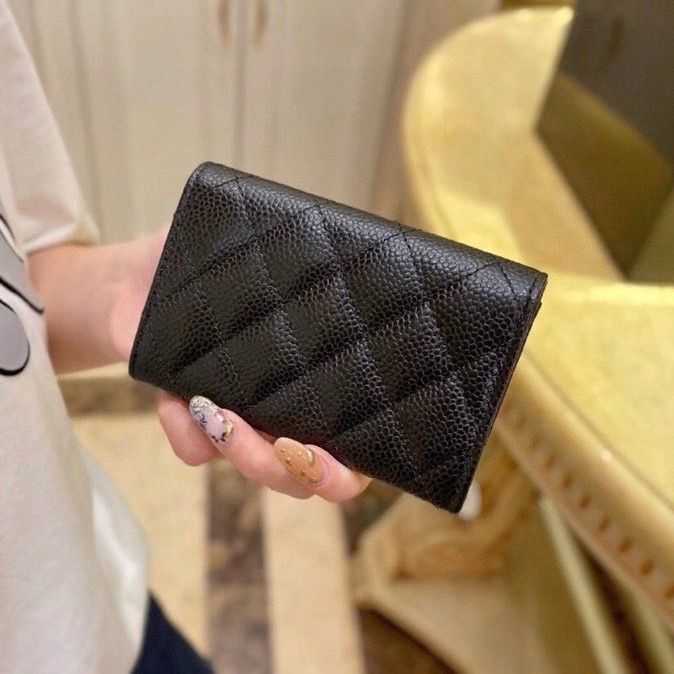 

Brand Designer Change Purse Card pack Cow Pickup Bag Women's Exquisite High-end 2023 New Style Small Fragrant Caviar Multi-card Card Clip Wallet Factory Direct Sale, Pink