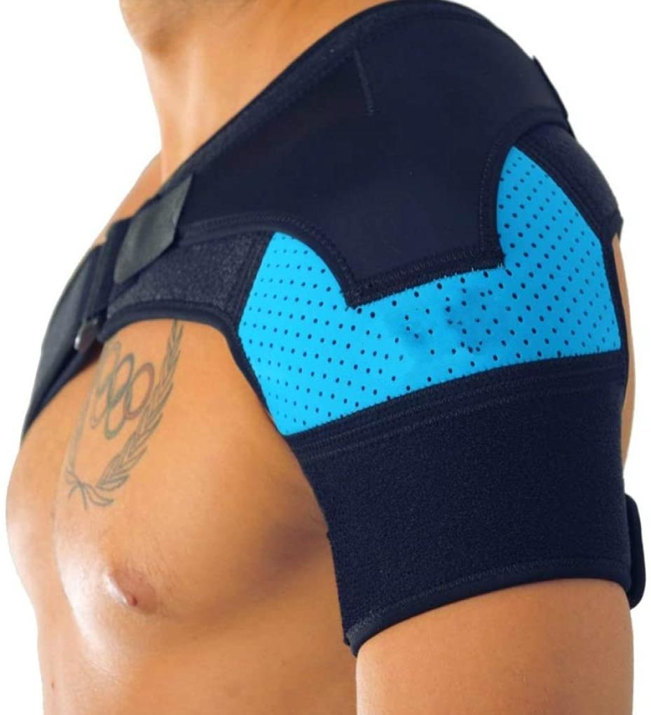 

Back Support Shoulder Brace with Pressure Pad Neoprene Pain Ice Pack Compression Sleeve 2209053681442, Yellow