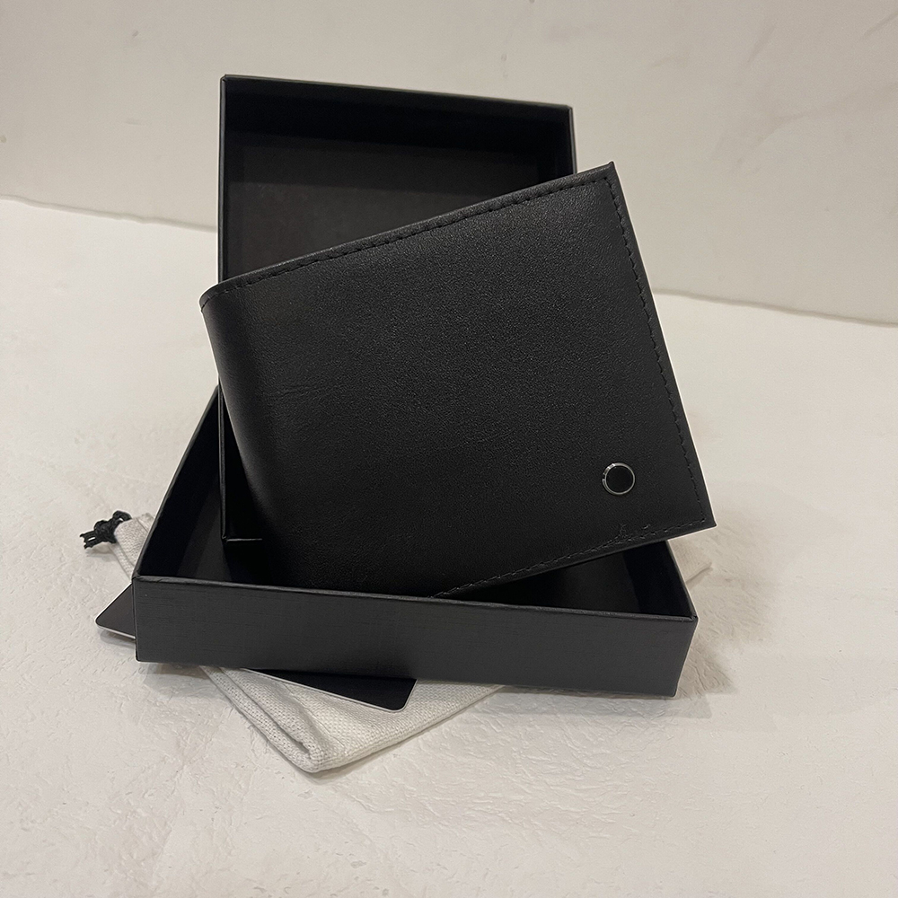 

New men's short leather zero wallet European designer leather wallet holder Women's credit card bag Driver's license wallet, Black