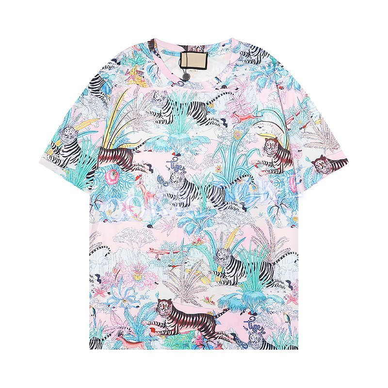 

Men T Shirt Tiger Flower Print Designer Clothes Casual Street Style Womens Tees Mens Clothing Size M-2XL, Multi