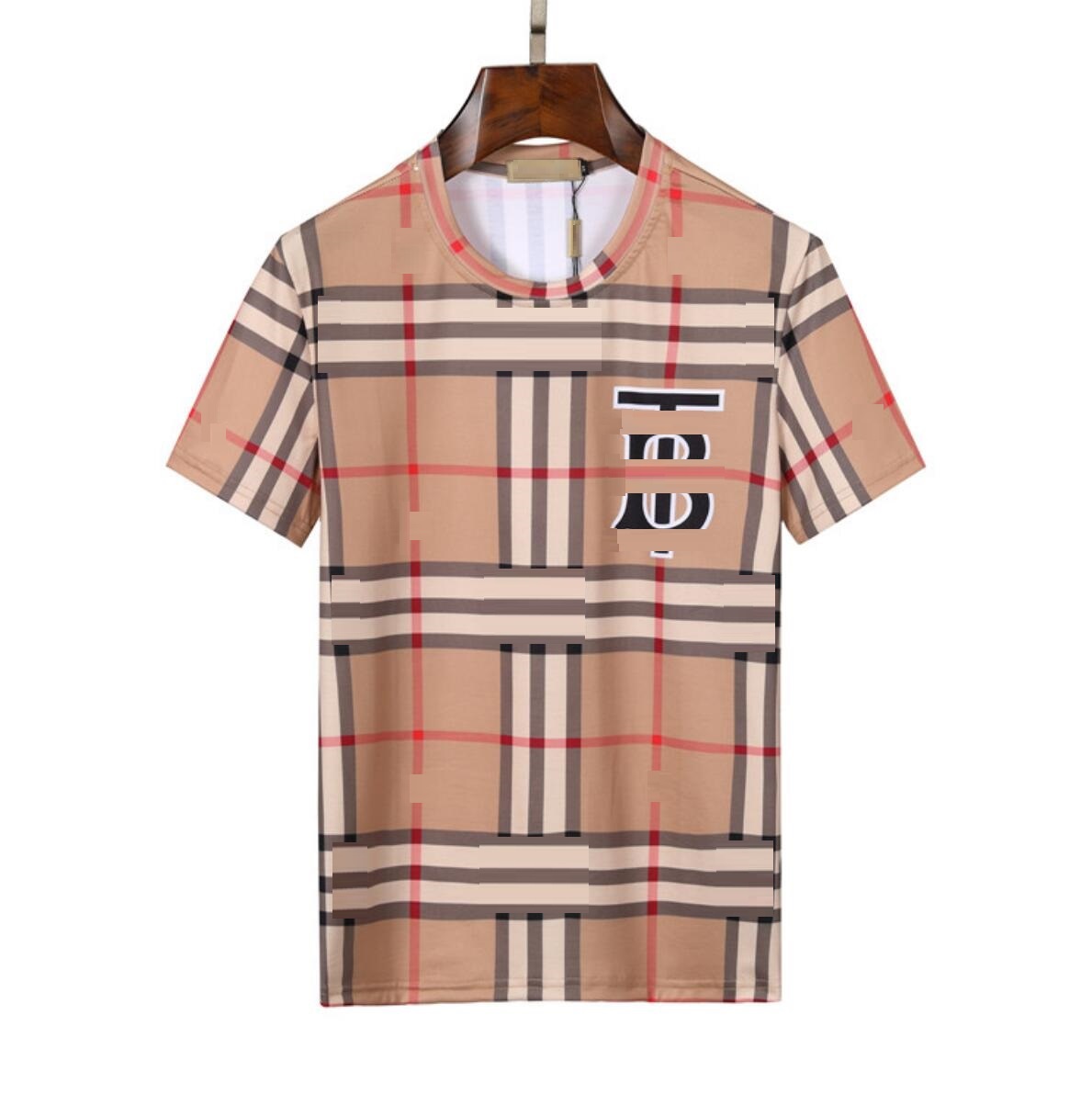 

Designer Luxury Men's T-Shirts T Shirts Spring Summer Casual Short Sleeve Cotton Solid Breathable T-shirt Plaid Print T Shirts Tees Tops Womens Mens Clothing, Multi