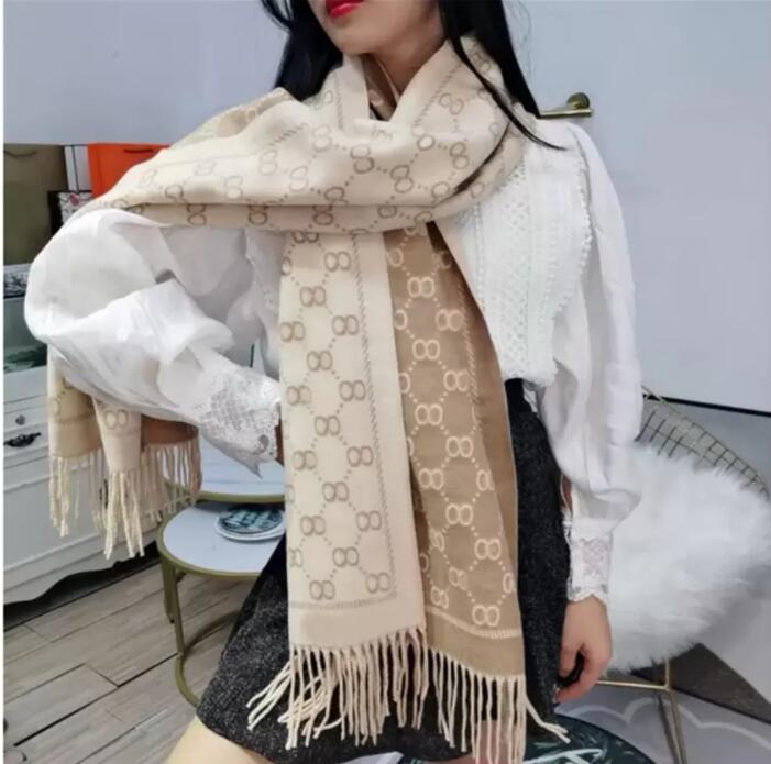 

Stylish Women Cashmere Scarf Full Letter Printed Scarves Soft Touch Warm Wraps With Tags Autumn Winter Long Shawls