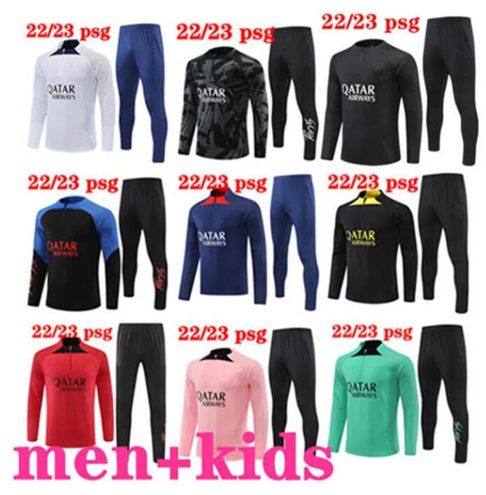 

22 23 psgs tracksuit 2022 2023 MBAPPE kids and men camiseta training suit Football soccer Jersey kit uniform chandal jacket chandal futbol survetement, 11