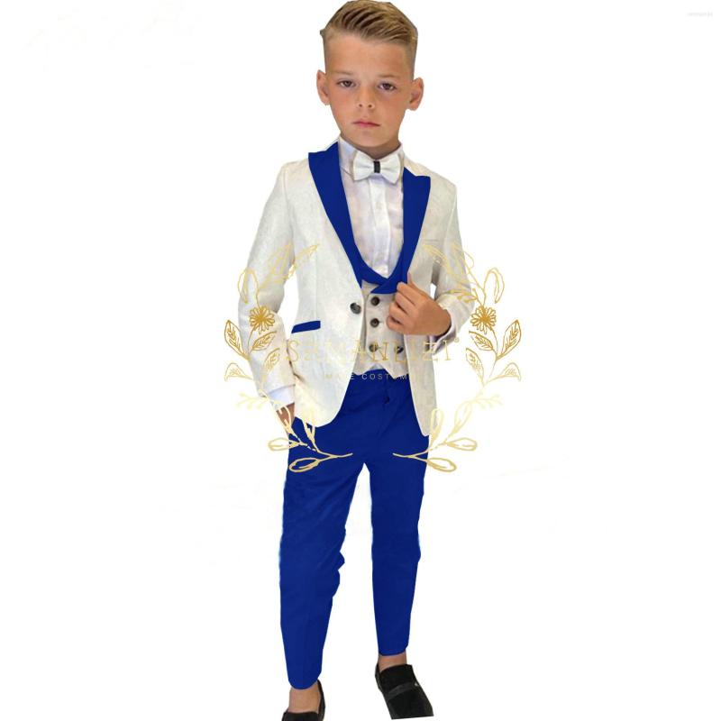 

Men's Suits Boys Suit Wedding Tuxedo 3 Pieces Ivory Floral Jacket Vest Pants Kids Custom Set Slim Fit Outfit Fashion Dinner Party Blazer, Pink