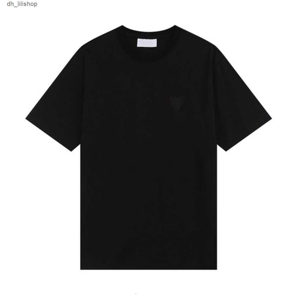 

Men's T-Shirts Luxurious Mens Designers Paris New Amis t Shirt Tone-on-tone Love Embroidery Fashion Street Casual Joker Round Neck Cotton Short Sleeves