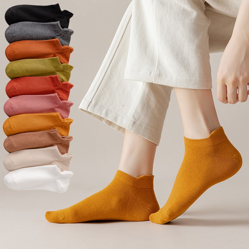 

10 Pair Women Socks Spring Summer Cotton Sweat Absorbent Sock Wholesale F018, One size (eu 36-40/us5.5-8)
