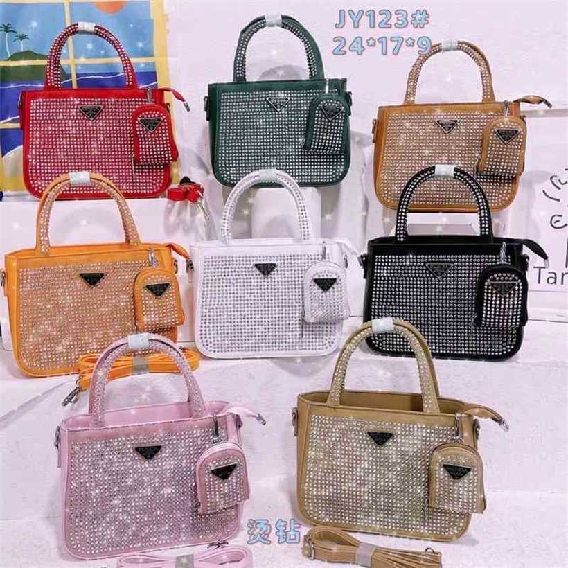 

20% OFF Handbag High quality 2023 new bag female hand Mini solid color shoulder hot drill diagonal, White16