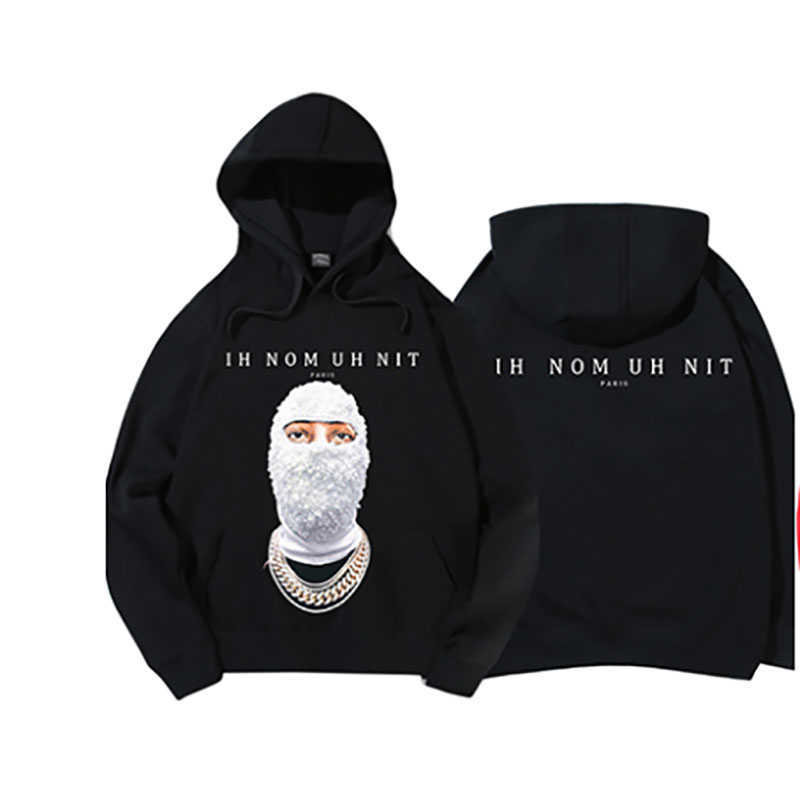 

Men' Hoodies Sweatshirts Autumn Winter IH NOM UH NIT Mask Hoodie Men Women High Quality Heavy Fabric Hip Hop Streetwear Hoodie Pullover T230111