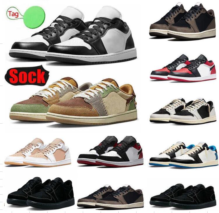 

1 Jumpman 1s Low Basketball Shoes 2023 Fashion Jorden1s Reverse Dark Mocha Black Shadow Toe Panda Fragment University Blue Travis air shoe jordas, Customize