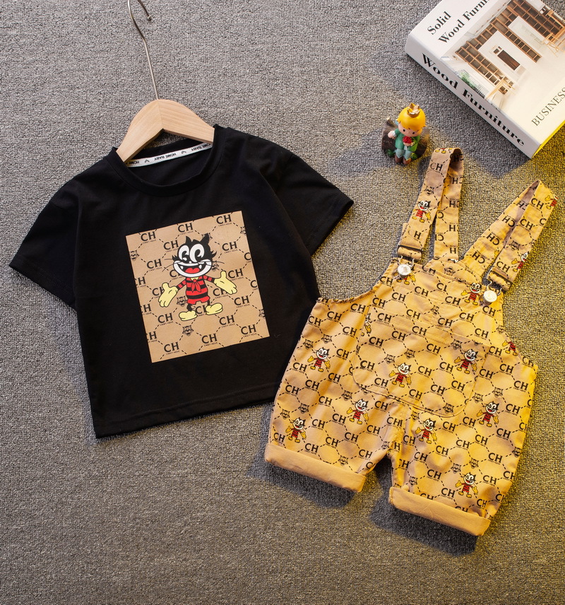 

Baby Clothes Set T-Shirt Shorts Toddler Casual Clothing Kids Tracksuit Children Boys Cartoon 2Pcs/set, Black
