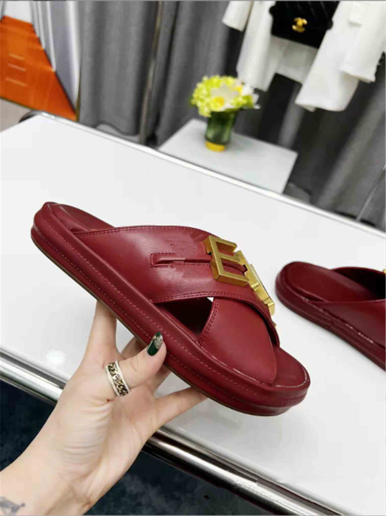 

New Designer sandals woman sandal Black White slippers womens slipper slides slider sliders runner clog soot onyx Indoor Shoes Size 35-42, Burgundy