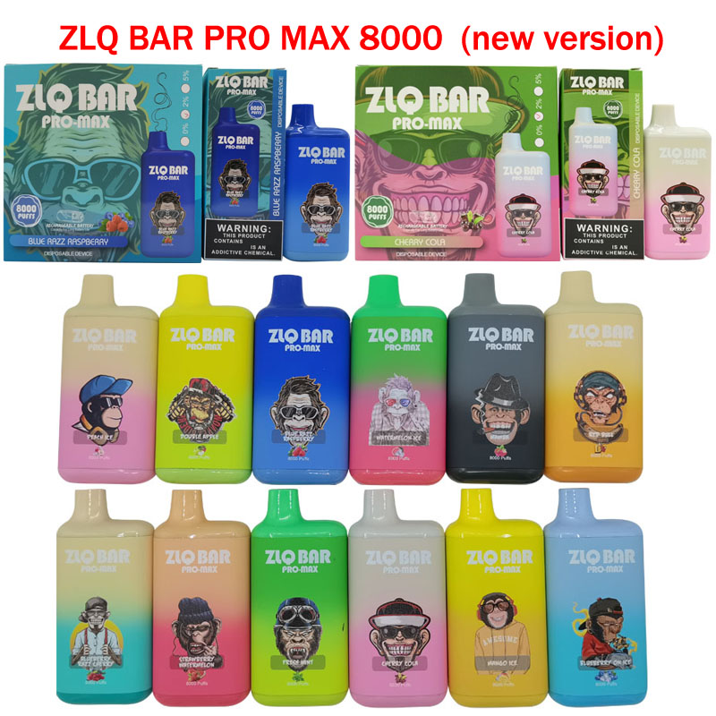 

E Cigarettes Original ZLQ BAR PRO MAX 8000 puffs Disposable Vape pen 15ml 650mah device Mesh coil rechargable battery