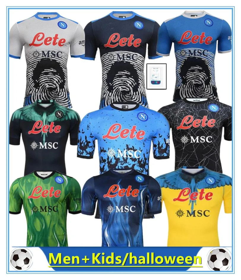

22 23 Napoli Maradona Special Halloween THIRD Soccer JerseyS Kids Maglia Naples 21 22 23 Football Shirt ZIELINSKI INSIGNE OSIMHEN FABIAN LOZANO SPECIAL Away, Blue