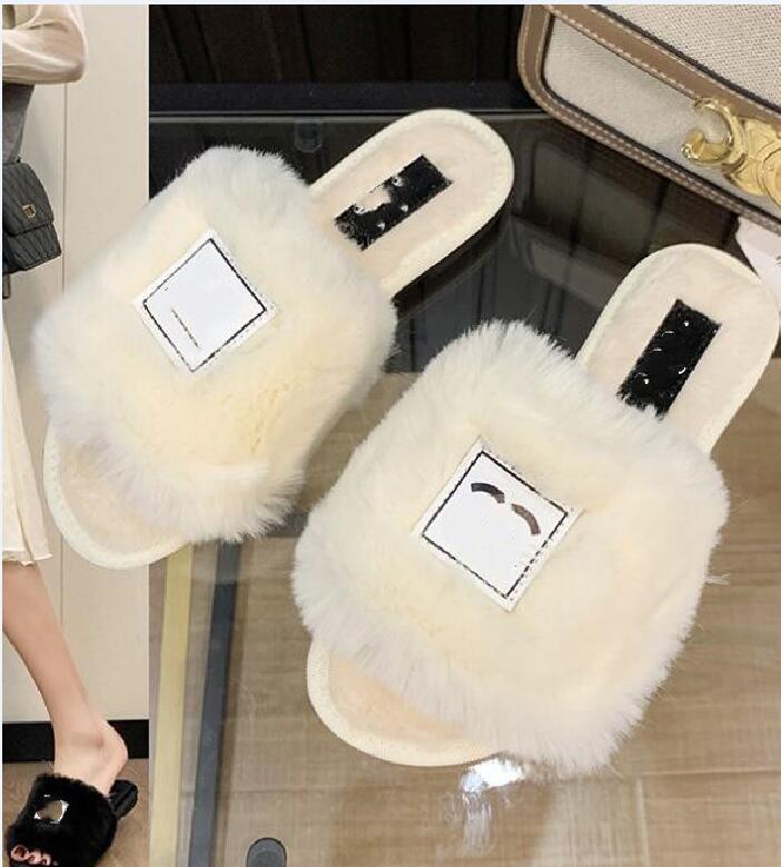 

2021 Fashion Women Slides Winter Fluffy Furry Slippers Warm Comfortable Fuzzy Girl Flip Flops Size 36-42