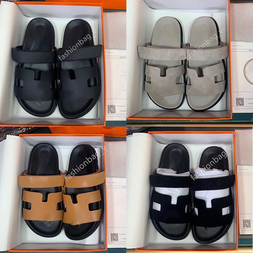 

Designer Sandals Chypre Men Women Leather Sandal Suede Slippers Thick Bottom Flip Flops Summ Marine Green Calfskin Slipper