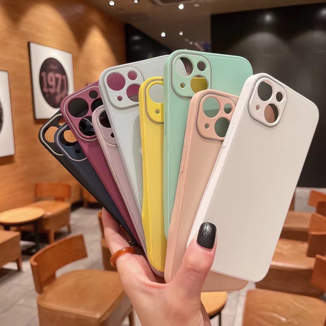 

Silicone Case For IPhone 14 13 Plus Pro Max 12 11 XS MAX XR XS Phone Cover Hybrid Soft Bumper Pure Color Camera Lens Protection, Navy blue