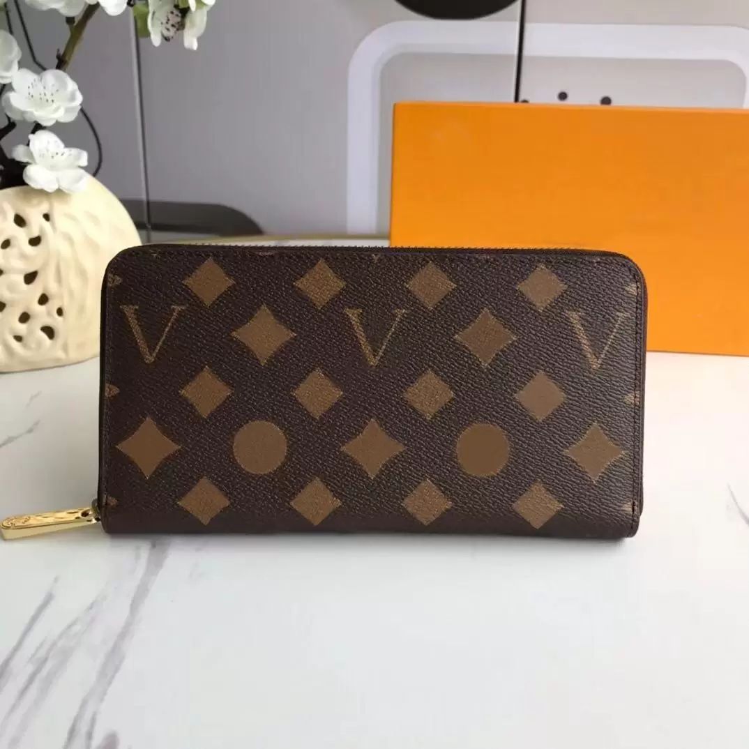 

New 2021 Wholesale Top Fashion women wallet Genuine Leather wallet single zipper wallets lady ladies long classical purse with box card 6001, Embossed black