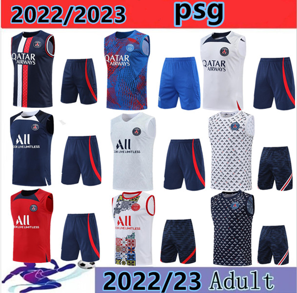 

2022/23 PSGS Sportswear 2022 2023 MBAPPE NEYMAR JR Sportswear Mens Vest Training Wear Suit Soccer Jersey Kit Uniform chandal Adult Sweatshirt 58, White