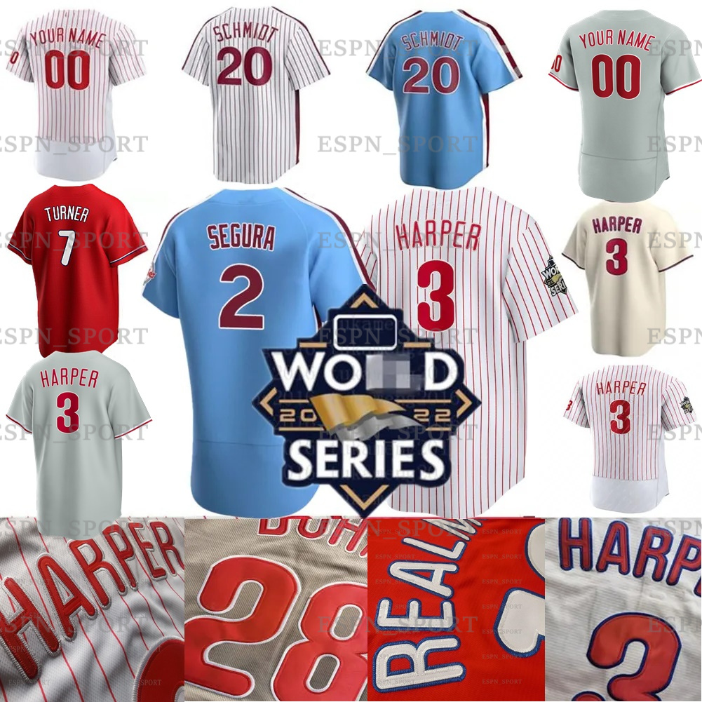 

Custom 2023 Baseball Jersey Mens Womens youth Bryce Harpe Trea Turner Rhys Hoskins Philadelphia JT Realmuto Phillies Schwarber Kyle Schwarber Stitched jerseys, (as shown) men from s to 3xl