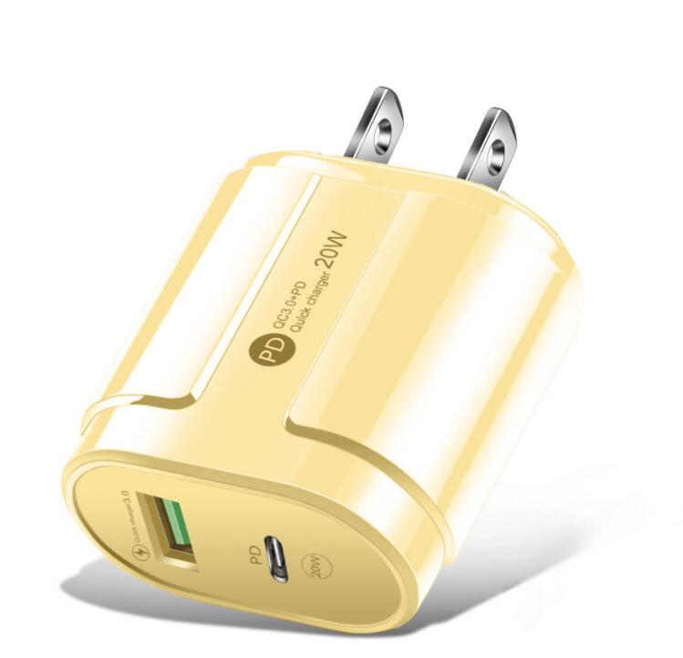 

Makaron Colors 20W PD USB C Charger 5V2A Dual Ports Wall Fast Charging Type-C Phone Adapter For iPhone 13 12 Pro iPad Huawei Xiaomi Samsung
